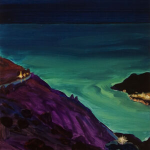 Border - Portbou, 30 x 24 cm, oil on paper, 2024