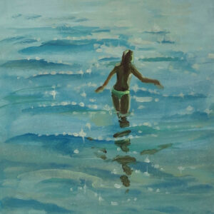 Bather - Glittering, 30 x 24 cm, oil on paper, 2024
