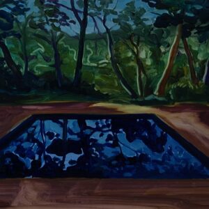 Blue Mirror, 24 x 30 cm, oil on paper, 2024