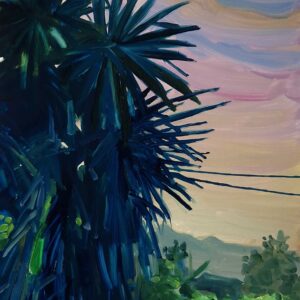 Around the pool, 30 x 23 cm, oil on paper, 2024