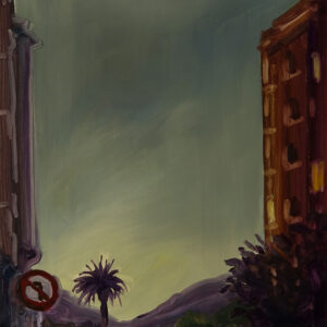 Donostia - Palm Tree, 30 x 24 cm, oil on paper, 2024