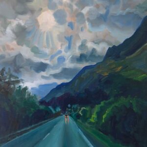 Road - Sun, rain, 55 x 45 cm, oil on canvas, 2025