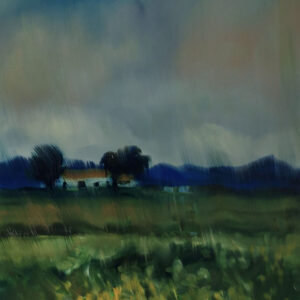 Shifting View - Roadtrip, 30 x 24 cm, oil on paper, 2025