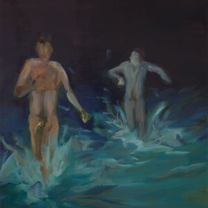 Sudden Swim, 30 x 24 cm, oil on paper, 2025