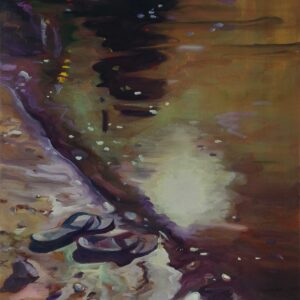Lake - Flip flops, 45 x 40 cm, oil on canvas, 2025