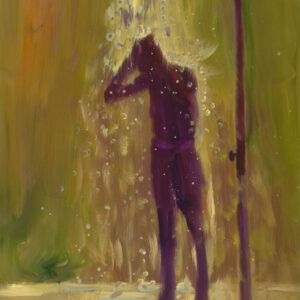 Shower, 30 x 24 cm, oil on paper, 2025