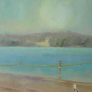 Morning Swim - Friend, 55 x 45 cm, oil on canvas, 2025