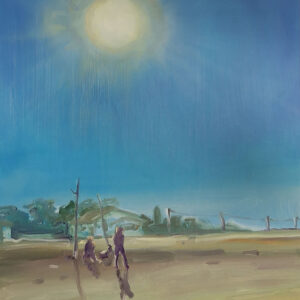 Beach - Sun, 30 x 24 cm, oil on paper, 2025