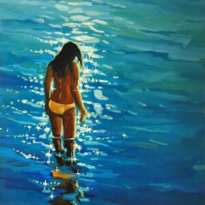 Glittergirl, 45 x 40 cm, oil on canvas, 2025