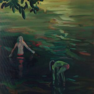 River - Bathers, 55 x 45 cm, oil on canvas, 2025