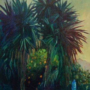 Around the Pool - Oranges, 55 x 45 cm, oil on canvas, 2025