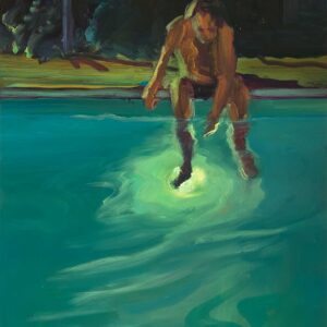 Hang Out - Pool, 30 x 24 cm, oil on paper, 2025