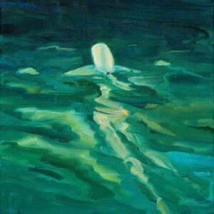 Swimmer - Blonde, 45 x 40 cm, oil on canvas, 2025